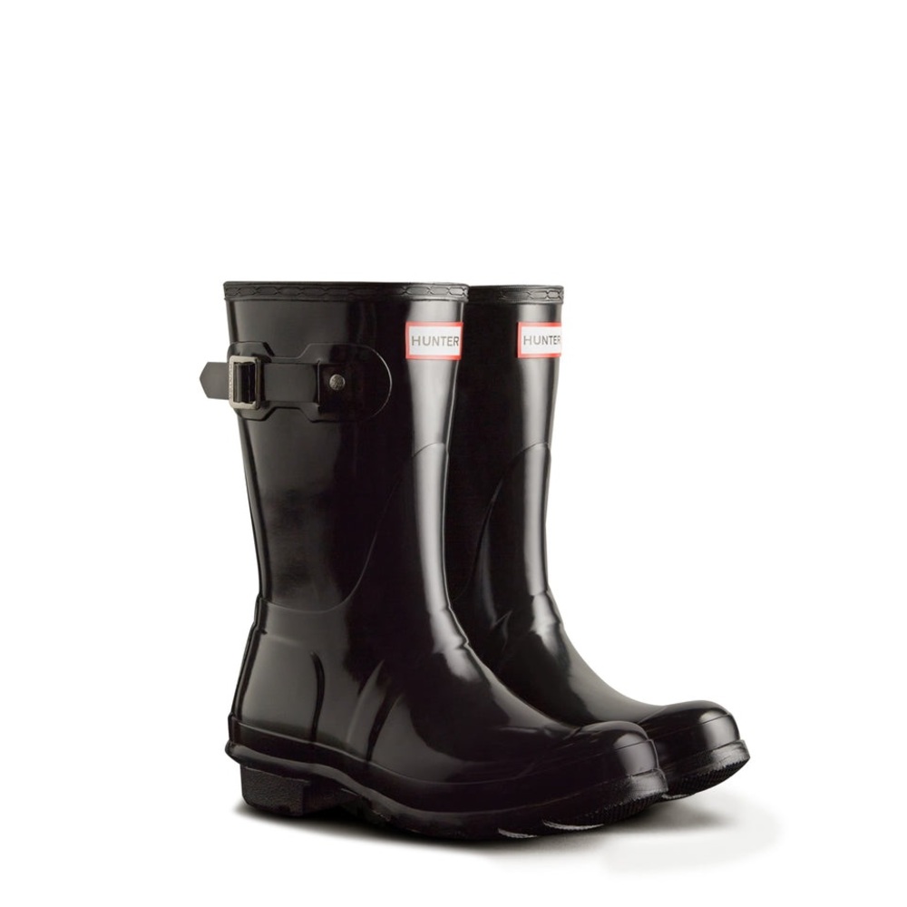Hunter Women's Original Short Gloss Rain Boots Black 6